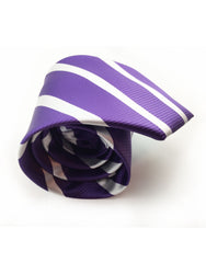 purple and white necktie