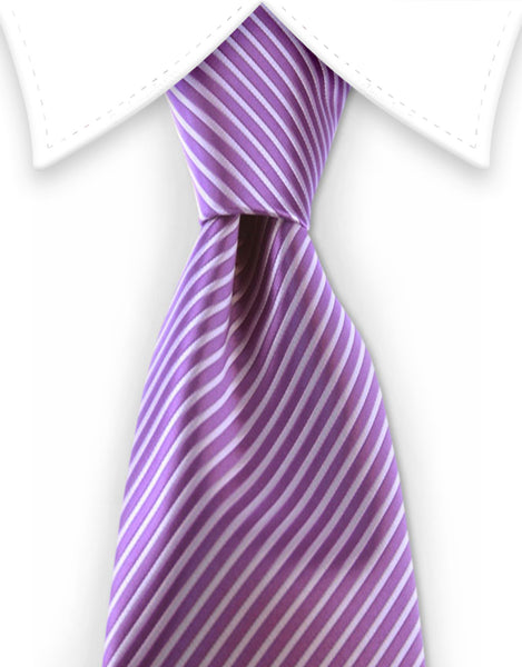 Purple Lilac stripe teen tie
