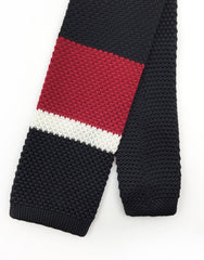 red black stripe knit tie