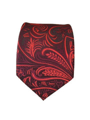 Black and Red Floral Necktie