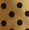 Gold pocket square with black polka dots