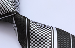black and silver necktie