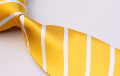 Yellow and White Striped Tie