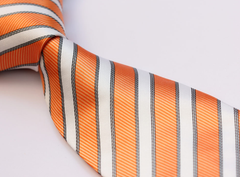 Orange and White Striped Tie