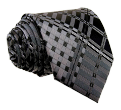 Black, Charcoal & Silver Funky Tie