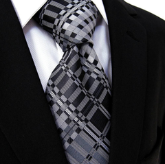 Black, Charcoal & Silver Funky Tie