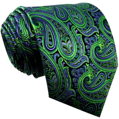 Green & Lilac Paisley Tie