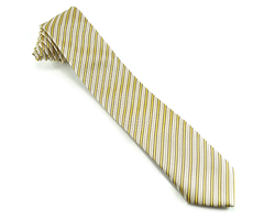 yellow striped skinny tie