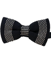 Elegant Black Knit Bowtie with Small Pattern