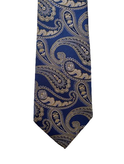 Navy Blue and Gold Paisley Men's Tie – GentlemanJoe