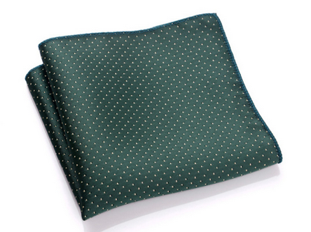 Green with White Polka Dots Pocket Square