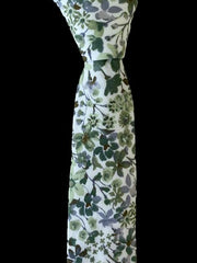 Multi-Green Cotton Floral Men's Tie