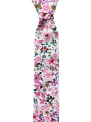 Multi-Pink, Green, Lilac Flowered Cotton Men's Tie