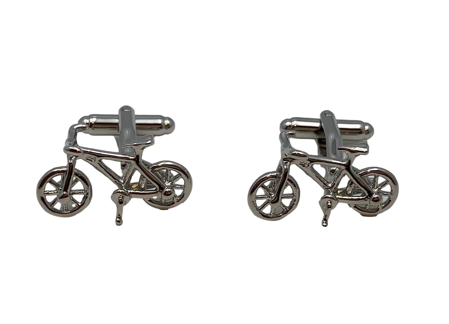 Silver Bicycle Cufflinks