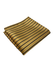 Gold and Black Striped Pocket Square