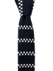 Mainly Black with White and Black Checkerboard Striped Knitted Tie