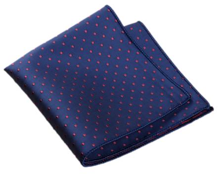 Blue with Red Polka Dots Pocket Square