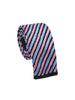 Pastel Pink, Light Blue and Black Striped Knit Tie