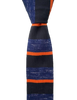 Denim Blue, Black and Orange Striped Knit Men's Tie