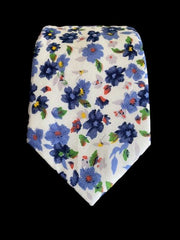 Violet, Lavender, Lilac and Green Floral Men's Tie