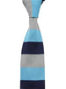 Gray, Light Blue and Navy Striped Knitted Men's Tie