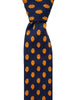 Navy Blue and Orange Motif Knit Men's Tie