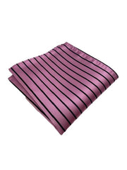 Pink and Black Striped Pocket Square