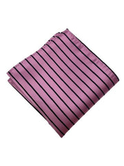 Pink and Black Striped Pocket Square