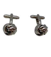 Gun Metal Silver Knot Cuff Links