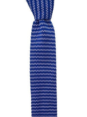 Royal Blue Knit Tie with White Flecks