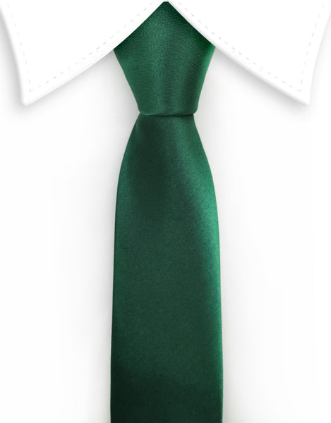 dark green skinny satin tie