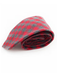 side view - red gray cotton mens tie
