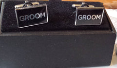 Groom Wedding Cuff Links in gift box