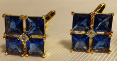 dark blue crystal cufflinks