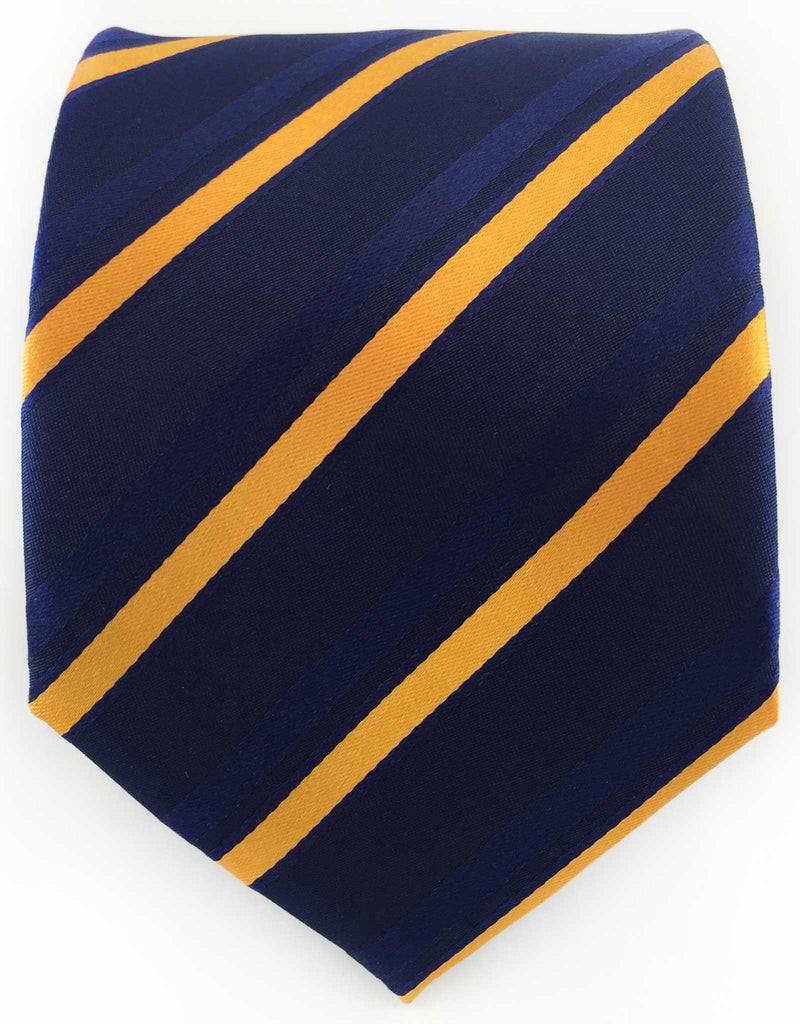 Navy Blue and Orange Striped Tie – GentlemanJoe