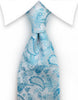 Light Silver Tie with Turquoise Paisleys