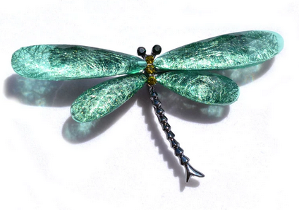Aquamarine Dragonfly Lapel Pin