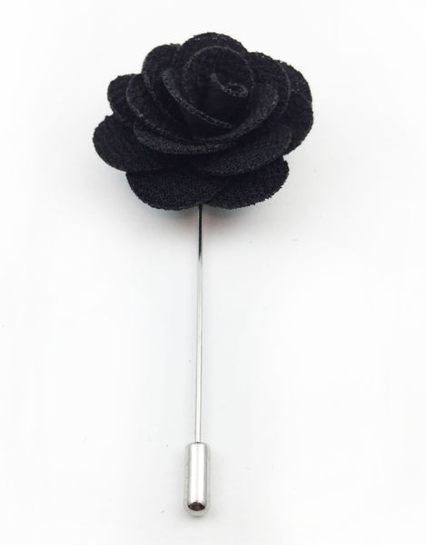 Black Flower Lapel Pins