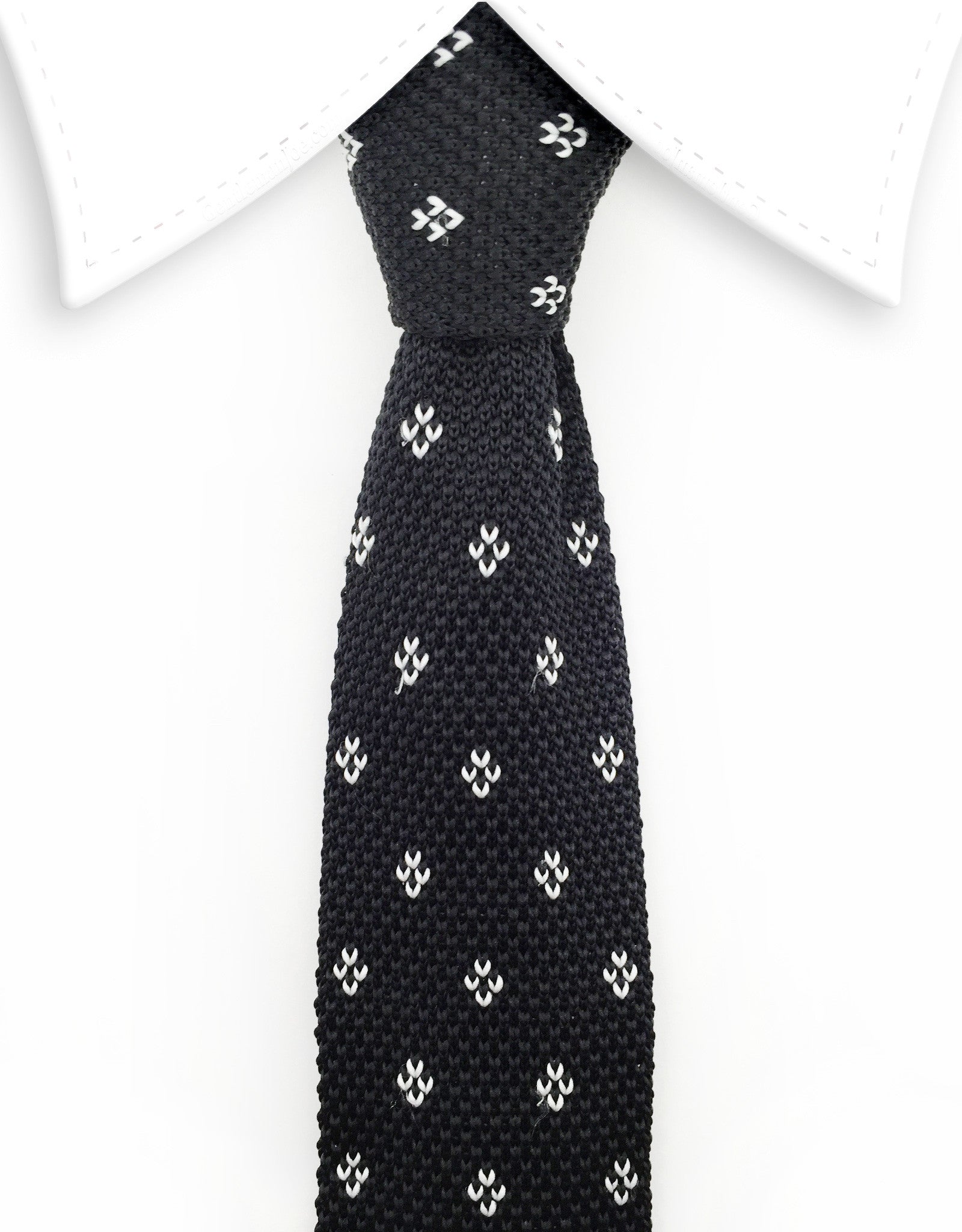Black & White Knit Tie