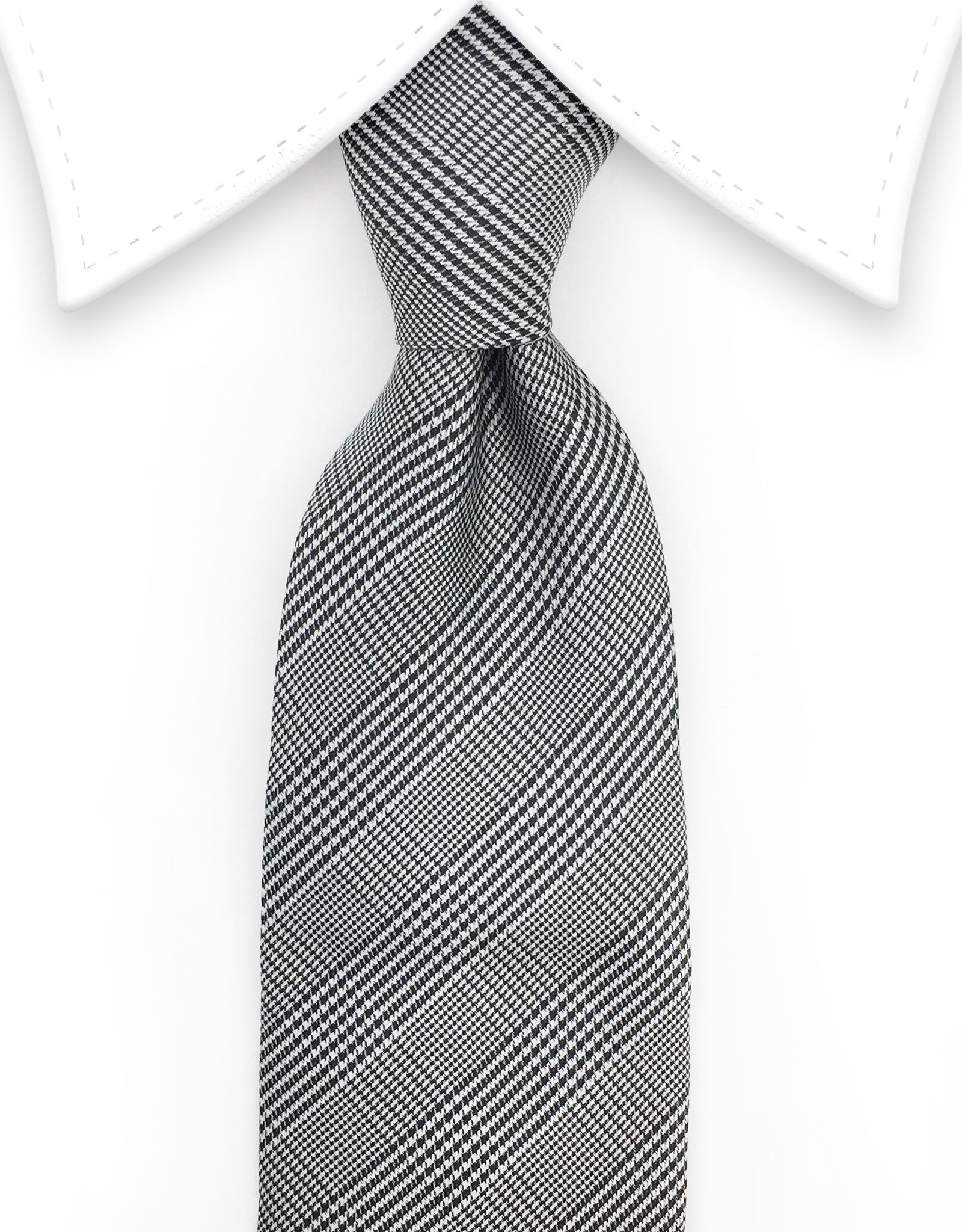Black Gray Glen Check Tie