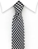 Black White Checkerboard Knit Tie