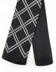 Black White Diamond Pattern Tie