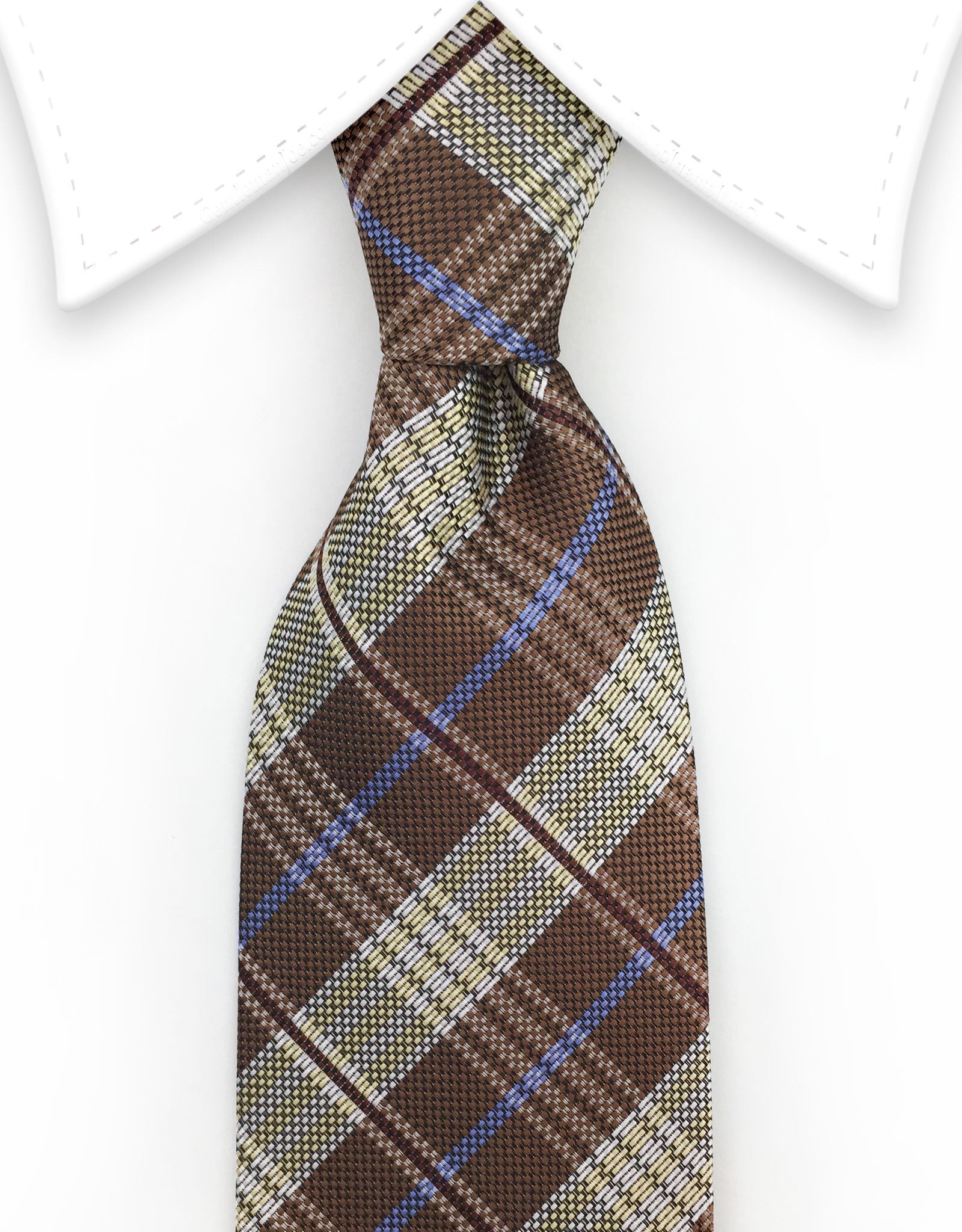 Brown & Blue Plaid Tie