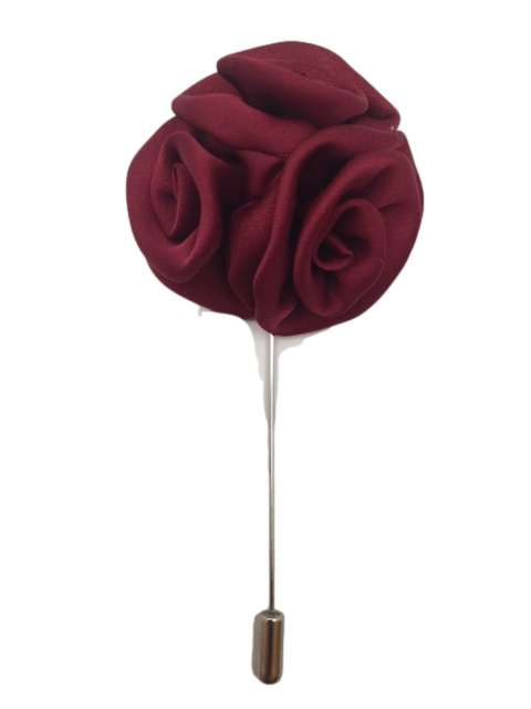 Burgundy Lapel Flower Pin
