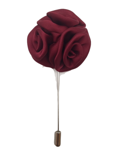 Burgundy Lapel Flower Pin