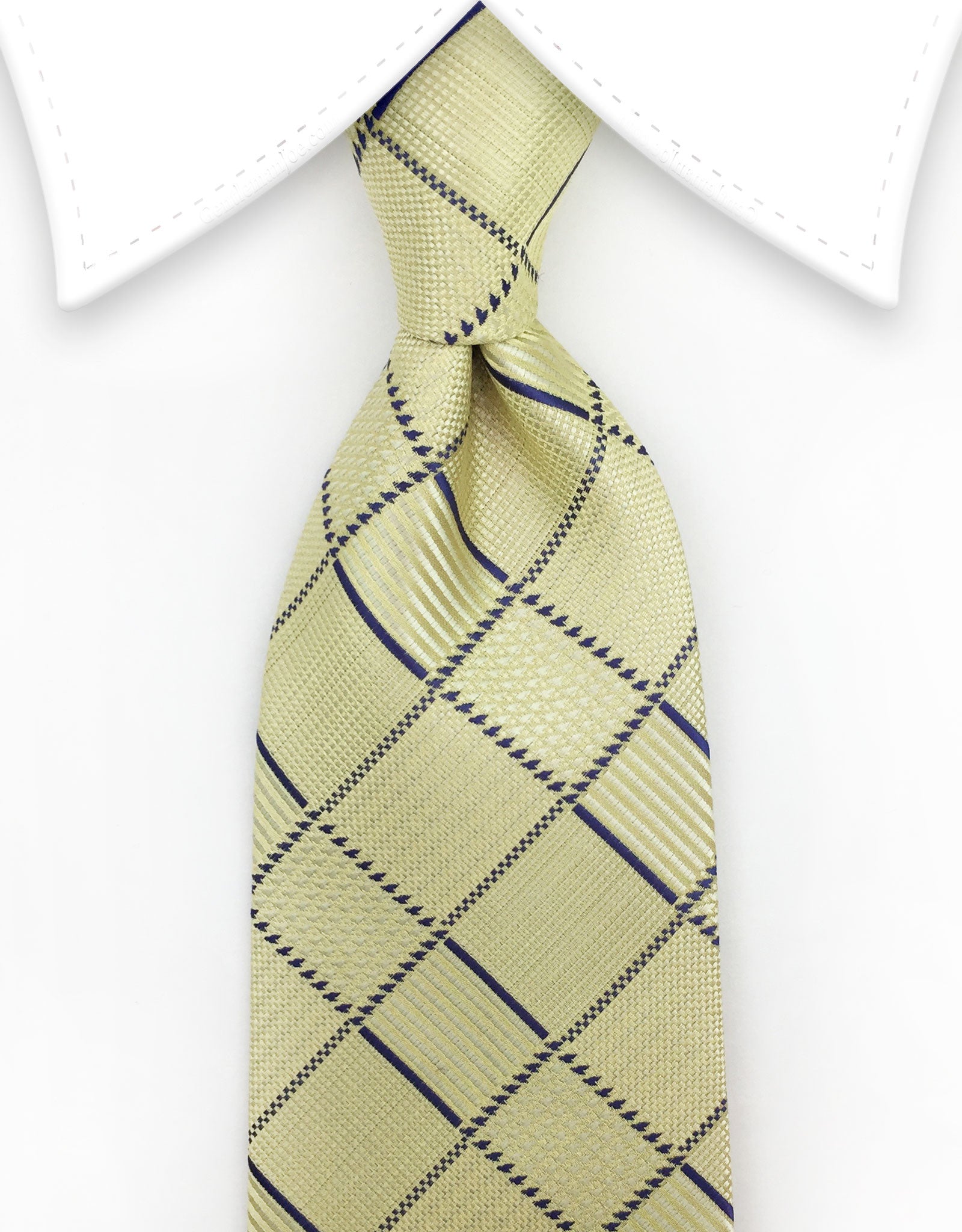 butter yellow plaid tie