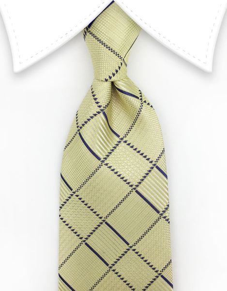 butter yellow plaid tie