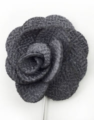 Charcoal Gray Flower Stick Pin