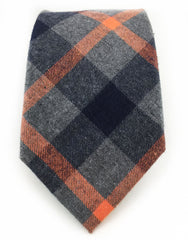 Gray, Black & Orange Cotton Tie