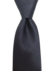 Men's Charcoal Tie with Striped Circles